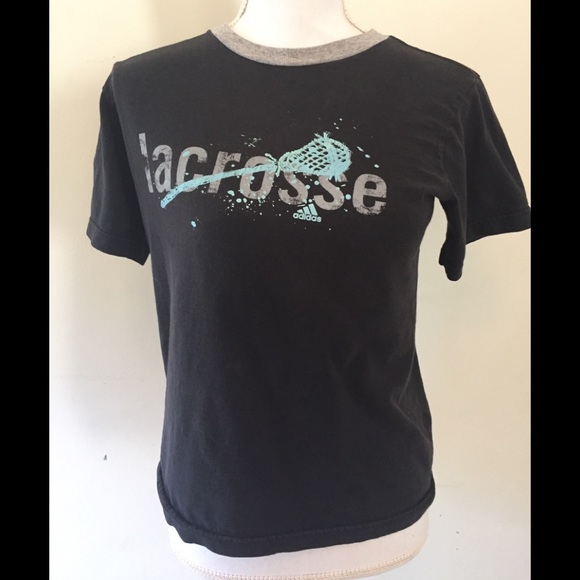 adidas Tops - Adidas Lacrosse navy blue shirt sleeve shirt